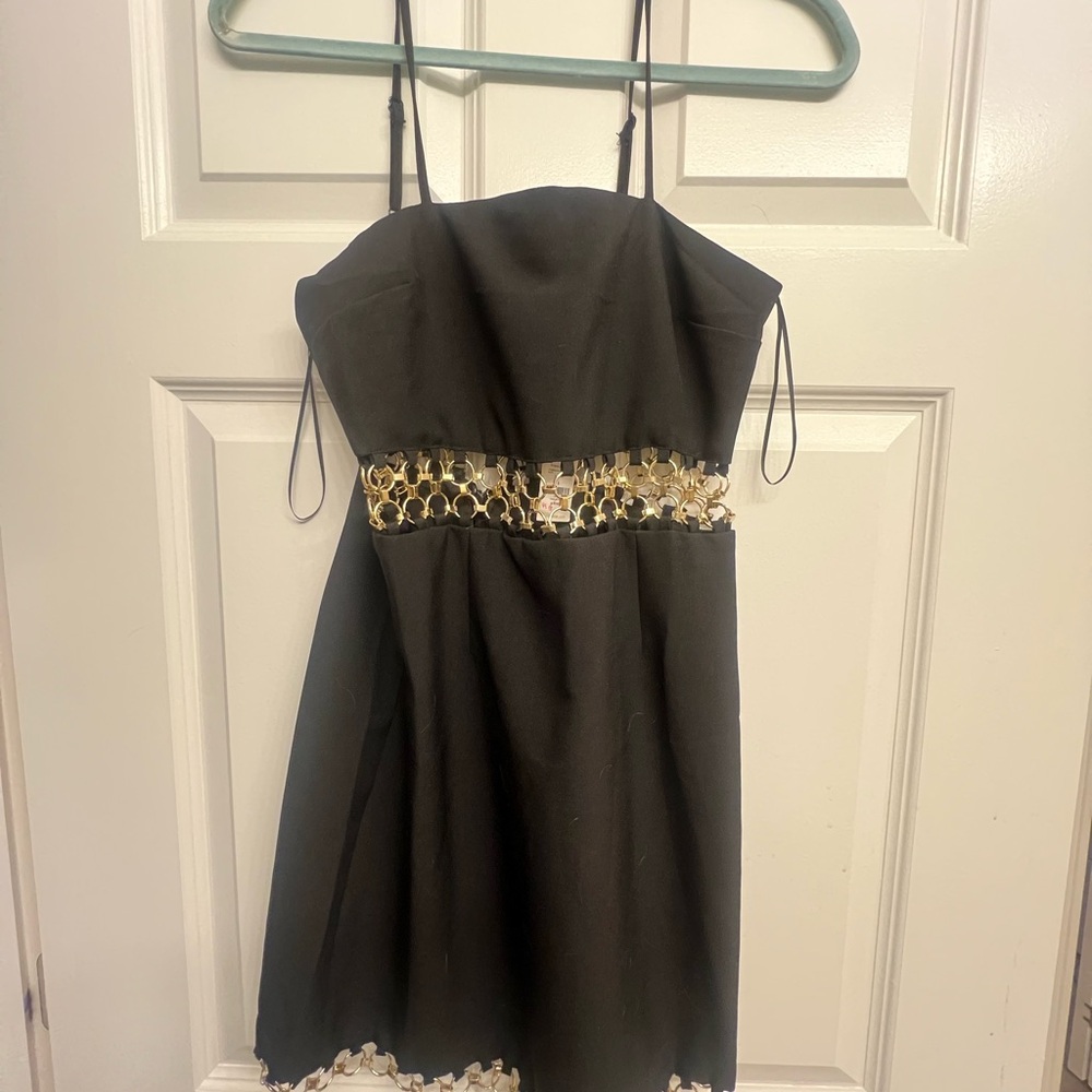 Black Dress with Gold Accents size S NWT